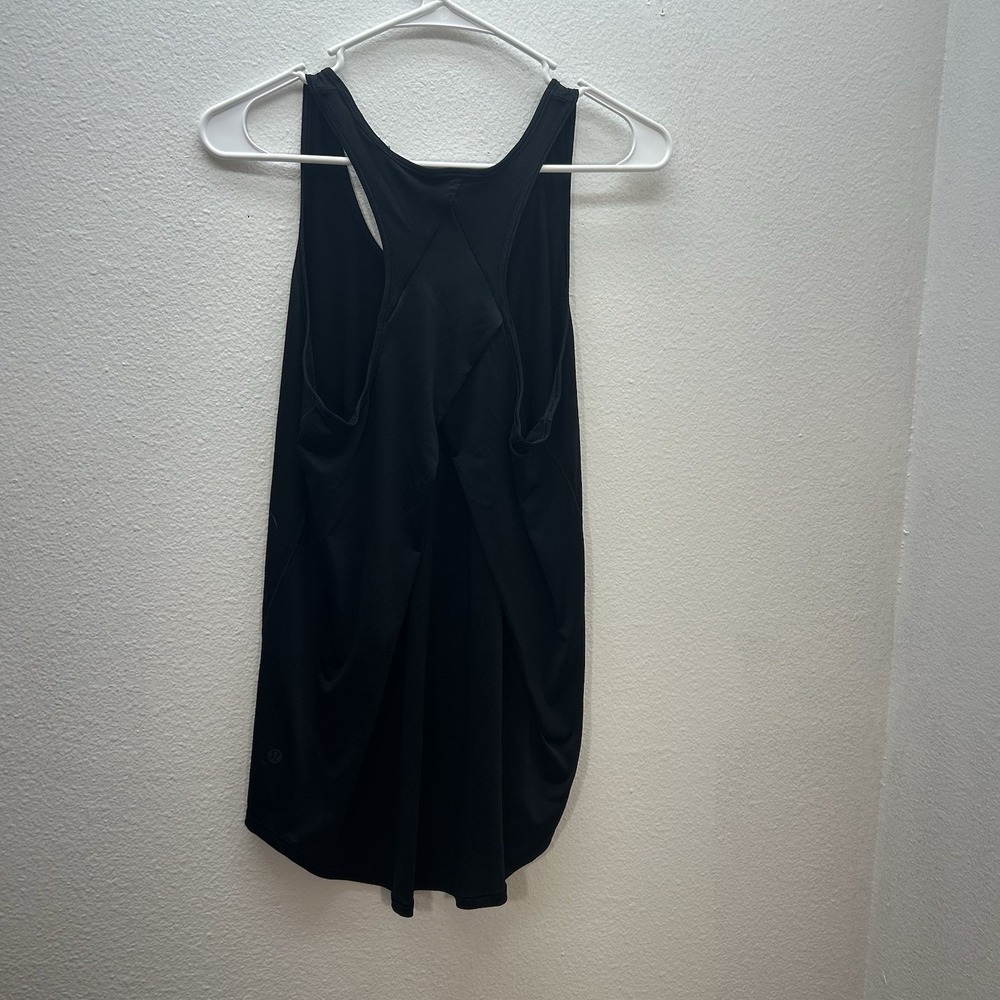 Lululemon Woman's Black Loose Pleated Back Razorback Sz 6 Running Athletic - Picture 4 of 7
